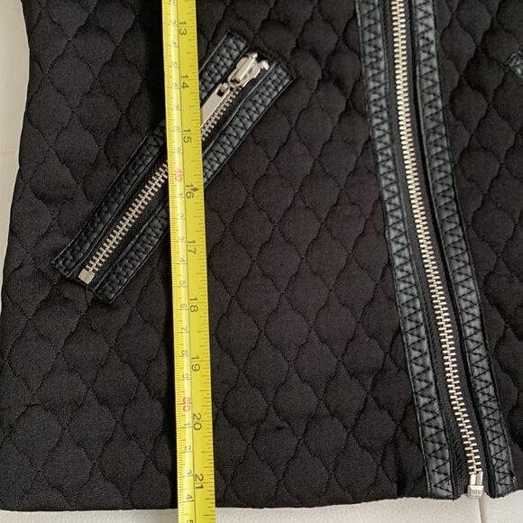 GILI Quilted Jacket Lace Faux Leather Trim Size 4 - Picture 10 of 12